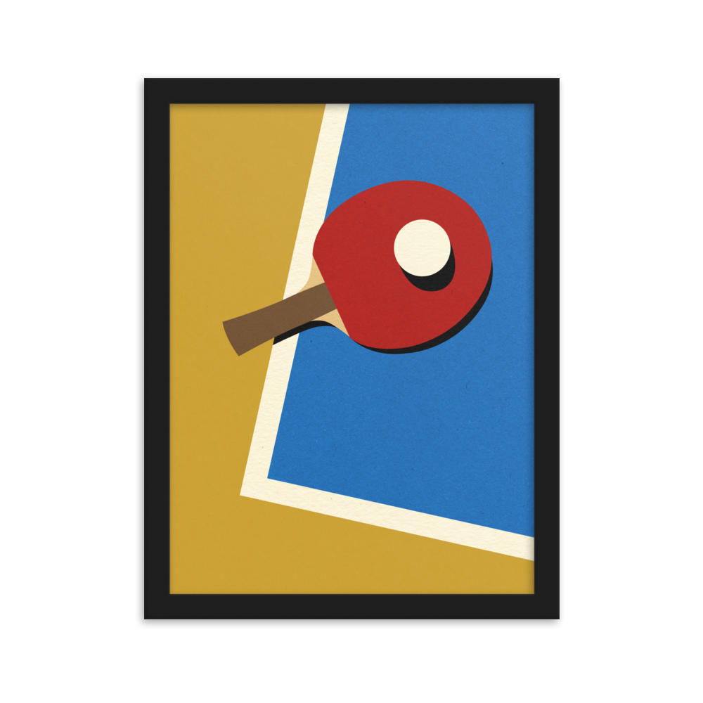 Framed Fine Art Print – Table Tennis Team Red