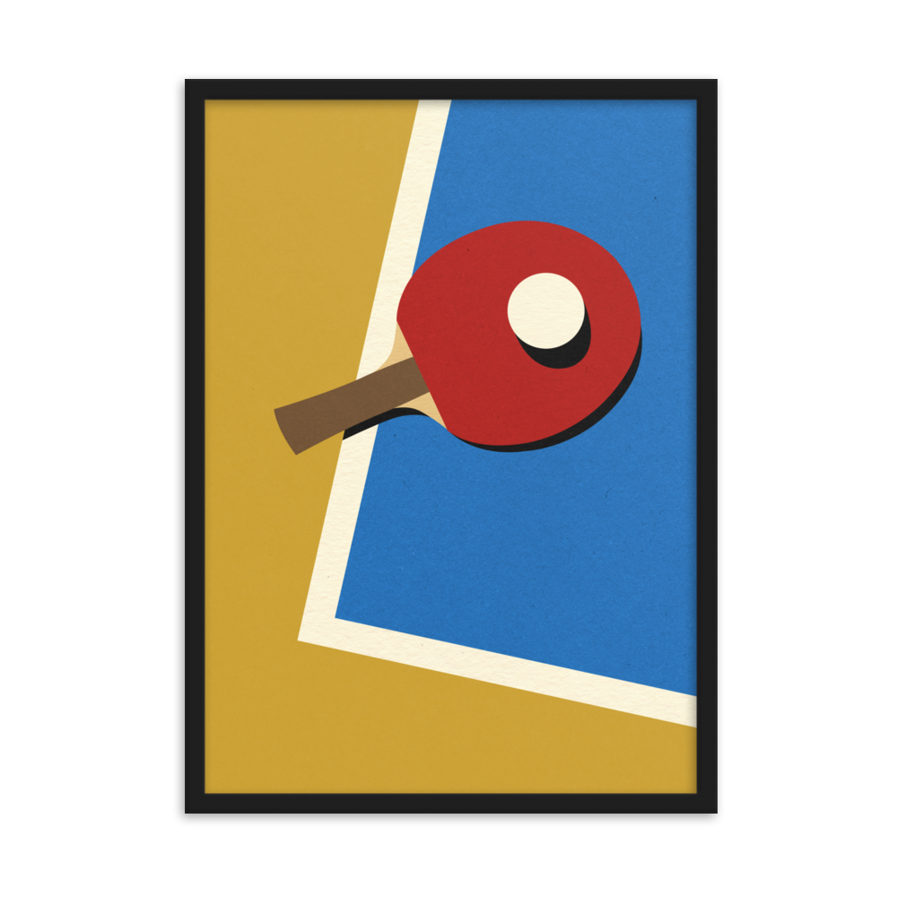 Framed Fine Art Print – Table Tennis Team Red