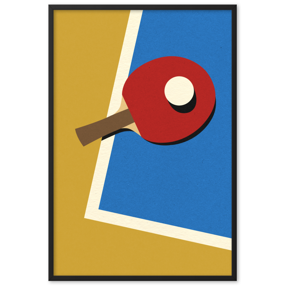 Framed Fine Art Print – Table Tennis Team Red