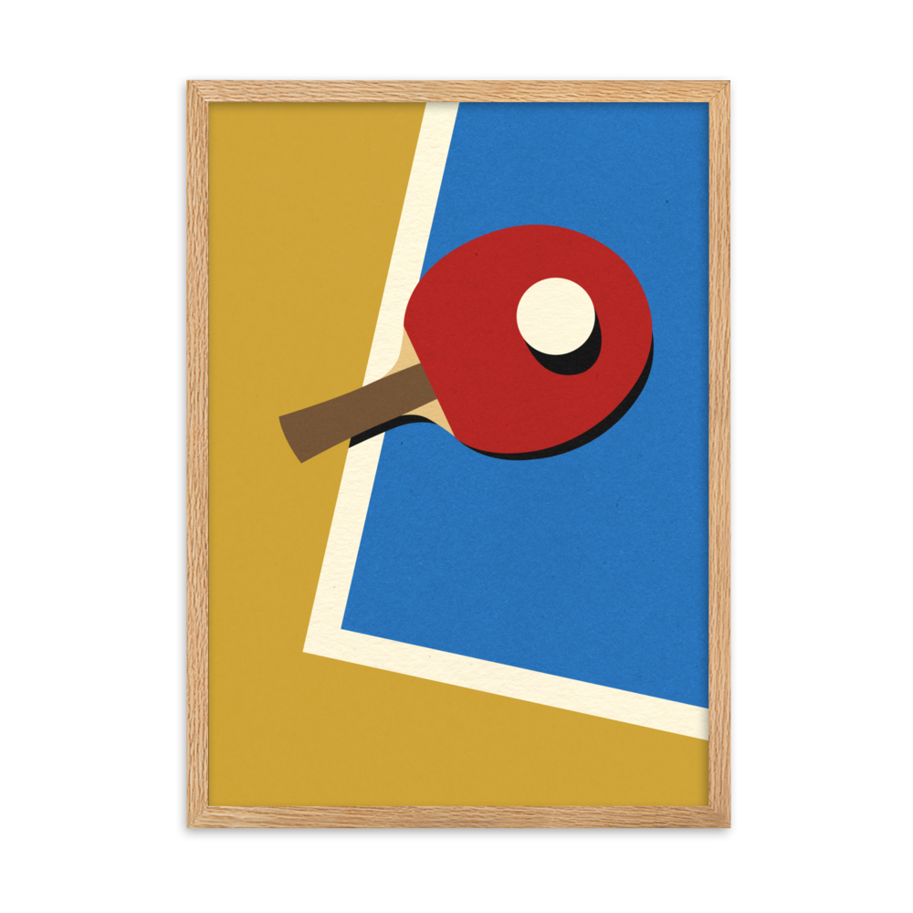 Framed Fine Art Print – Table Tennis Team Red