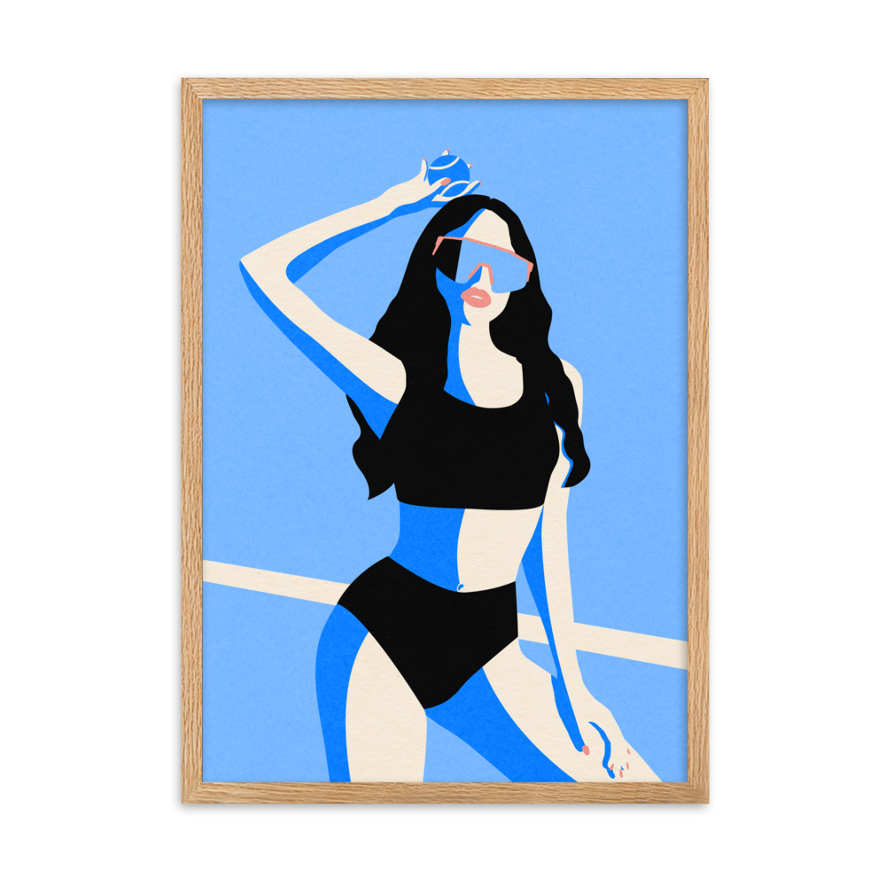 Framed Fine Art Print – Blue Sport Girl