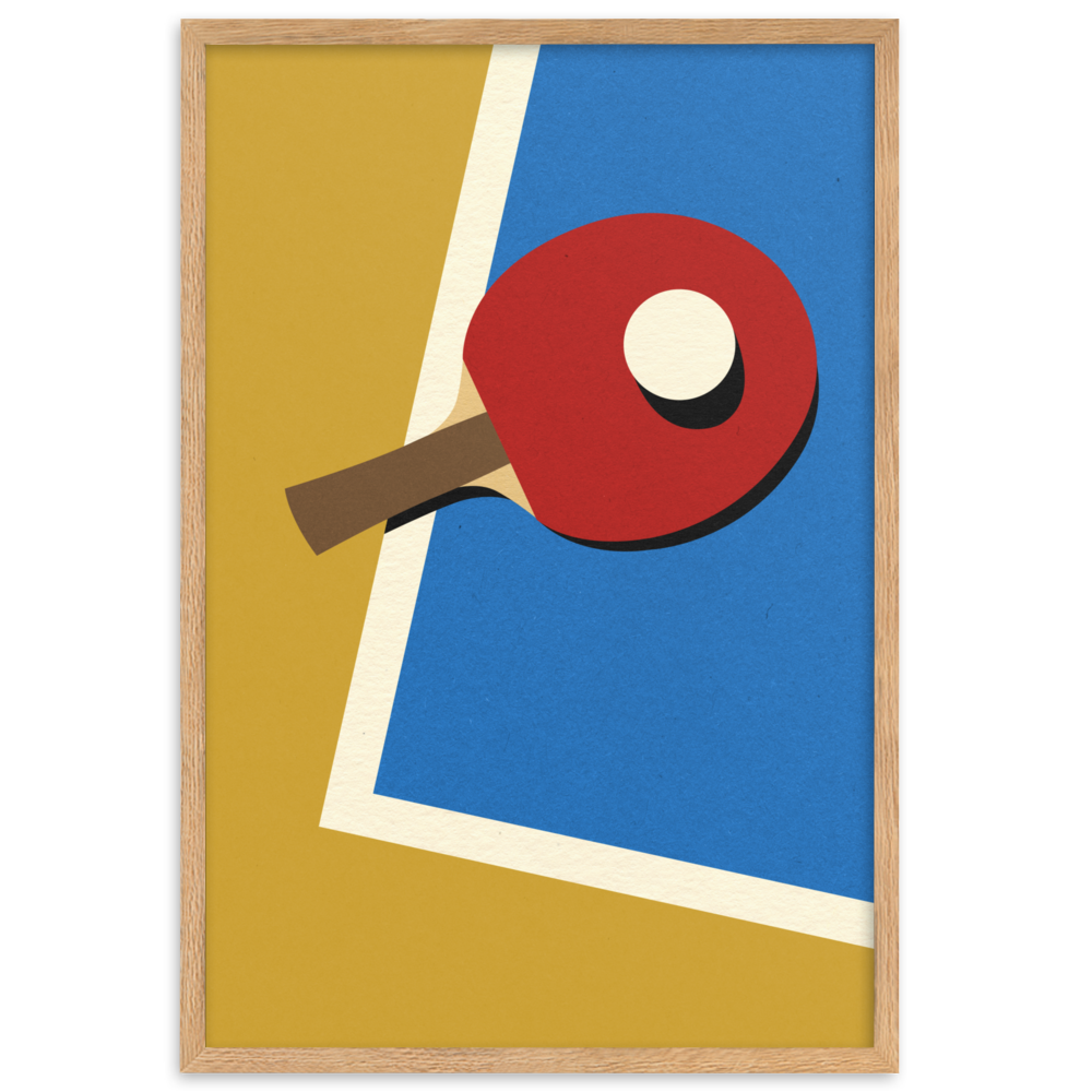 Framed Fine Art Print – Table Tennis Team Red