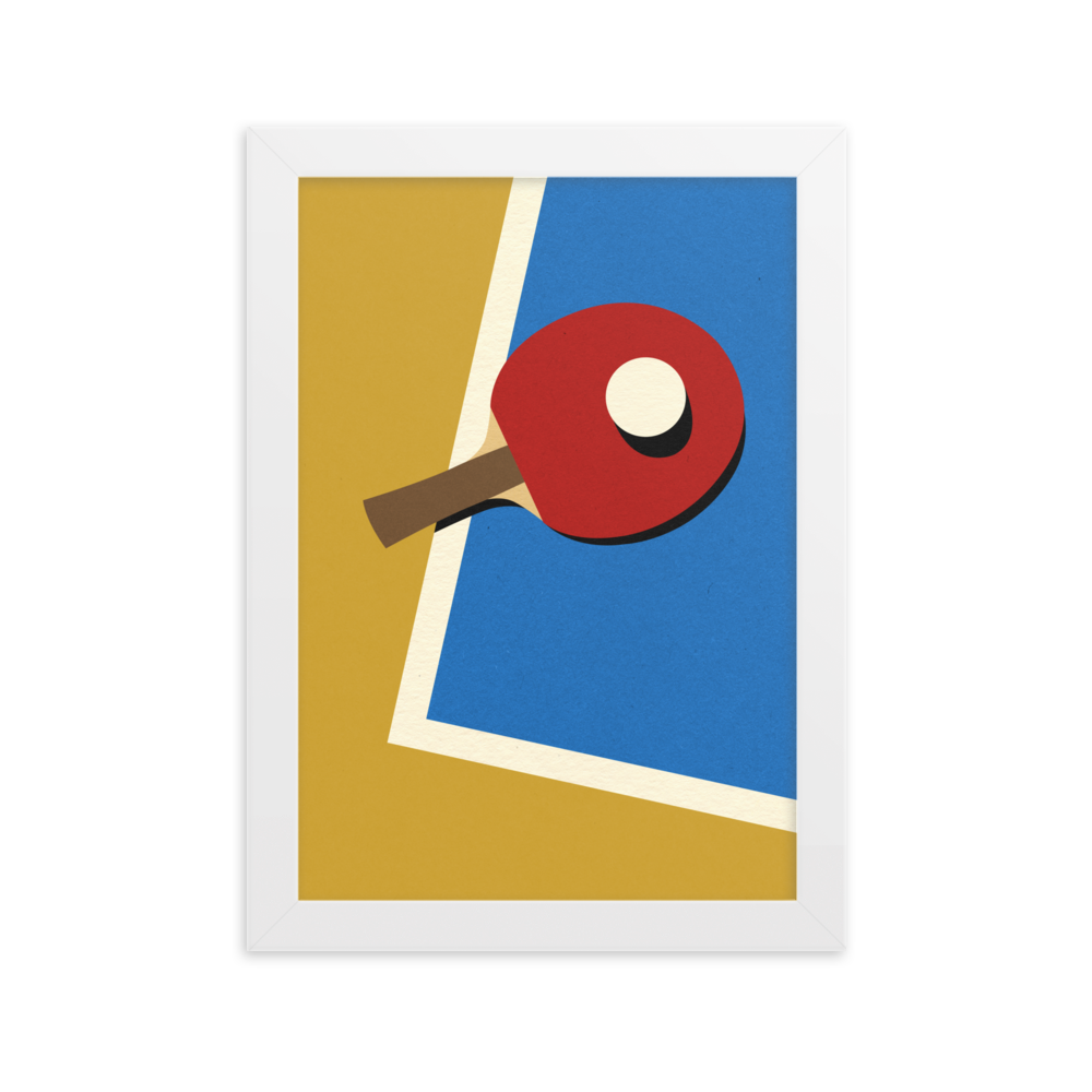 Framed Fine Art Print – Table Tennis Team Red