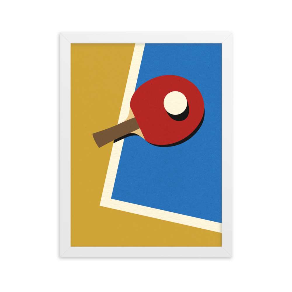 Framed Fine Art Print – Table Tennis Team Red