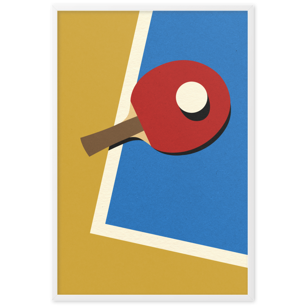 Framed Fine Art Print – Table Tennis Team Red