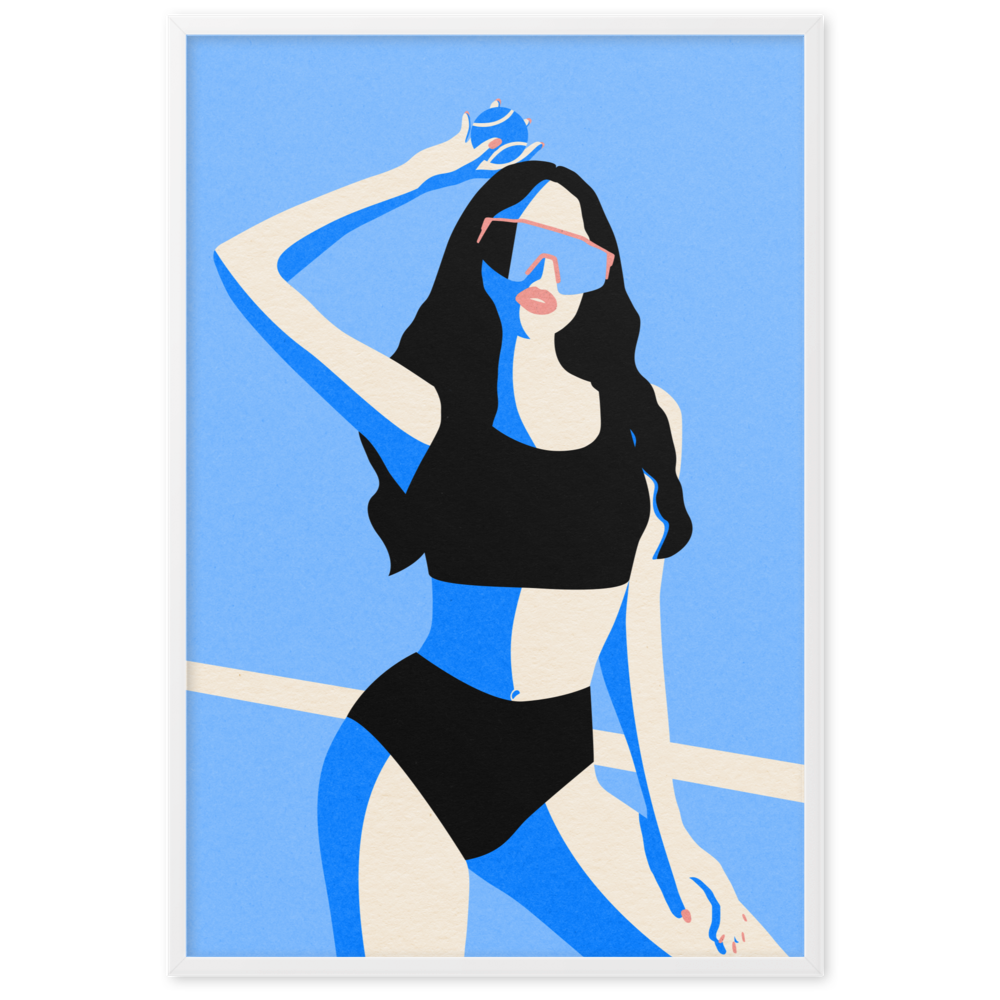 Framed Fine Art Print – Blue Sport Girl