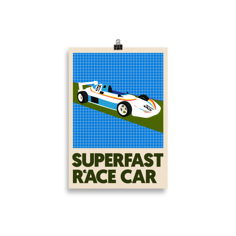 Poster Art Print Illustration – Superfast Race Car