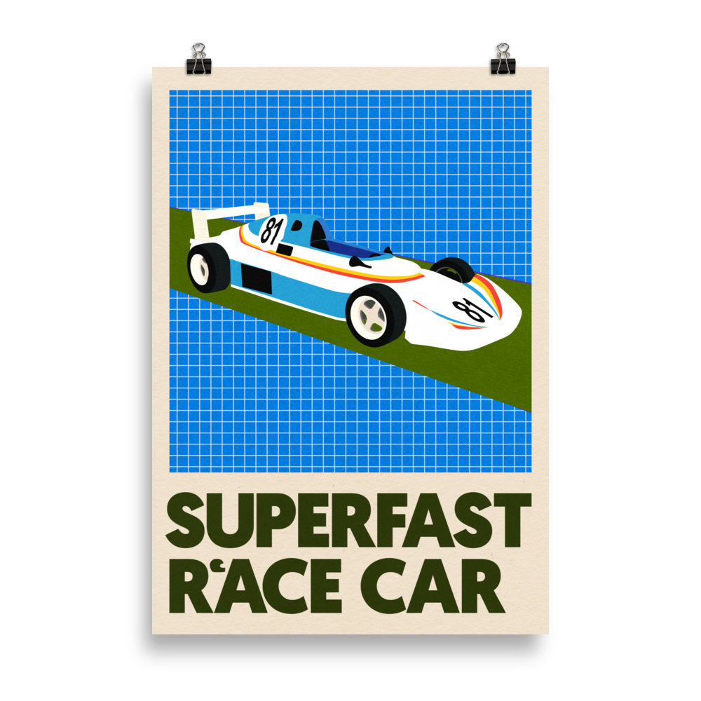 Poster Art Print Illustration – Superfast Race Car