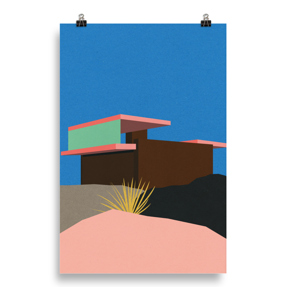Poster Art Print Illustration – Kaufmann Desert House (in)