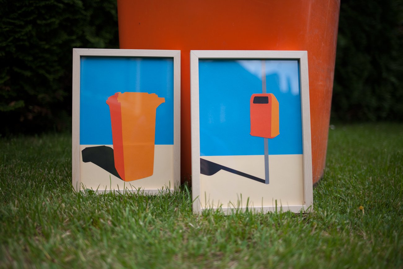Orange Garbage Bin