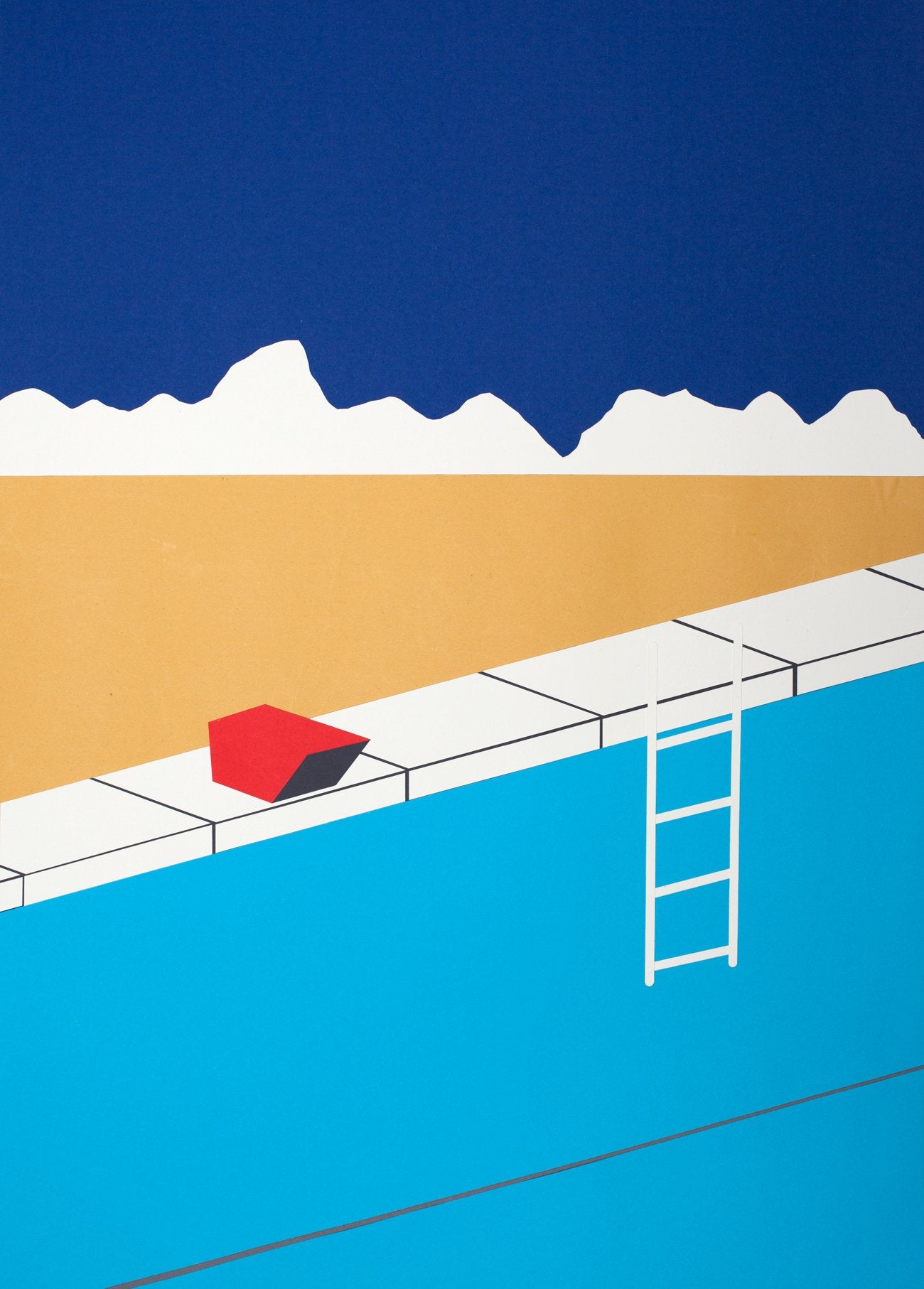 Desert Pool With Red Starting Block