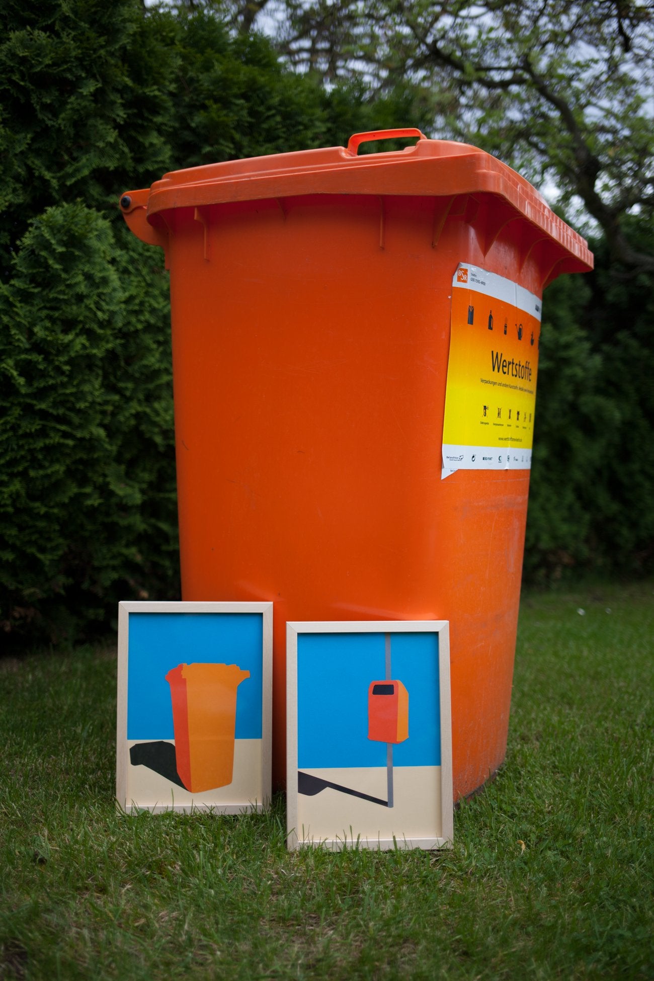 Orange Garbage Bin
