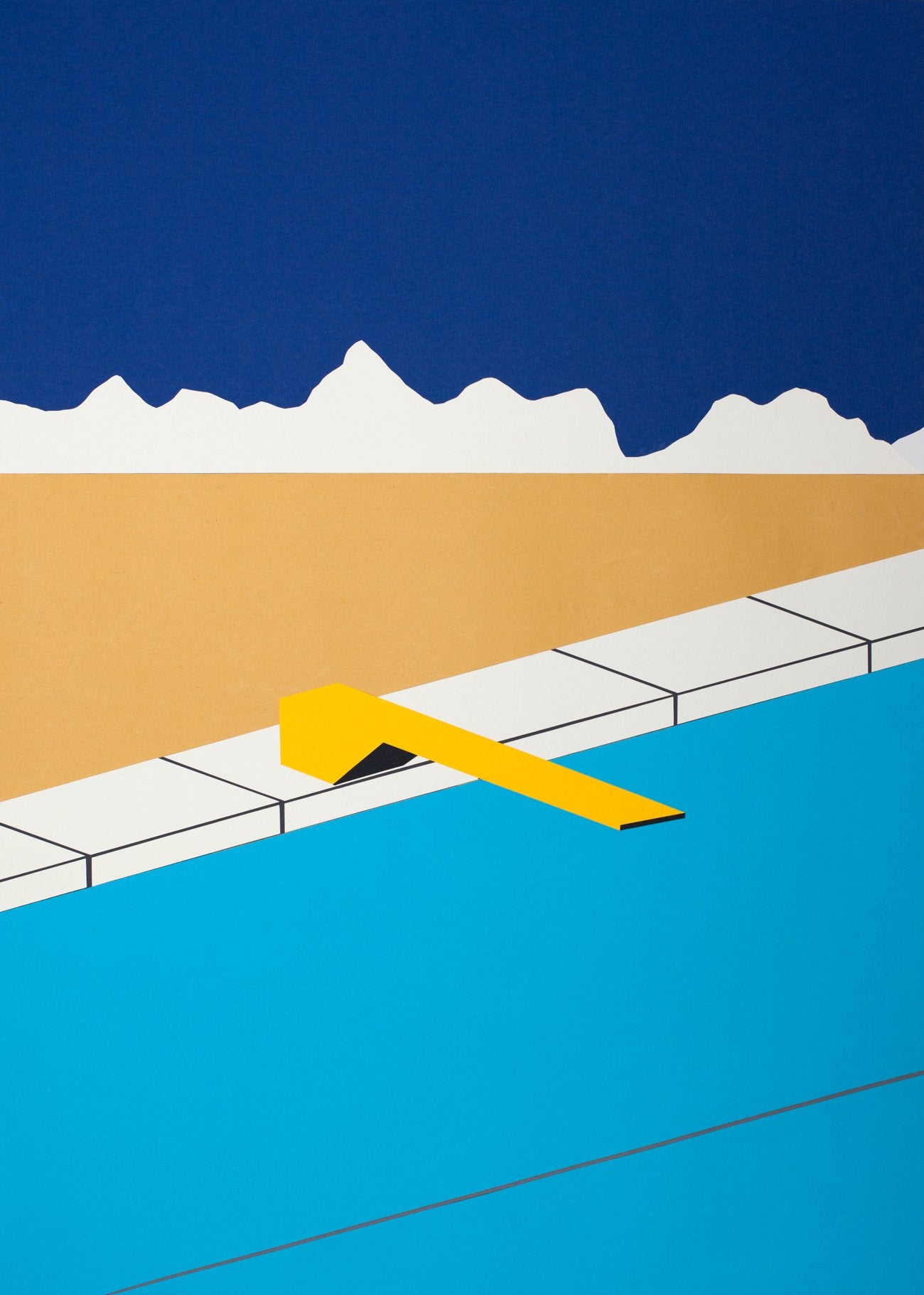 Desert Pool With Yellow Diving Board