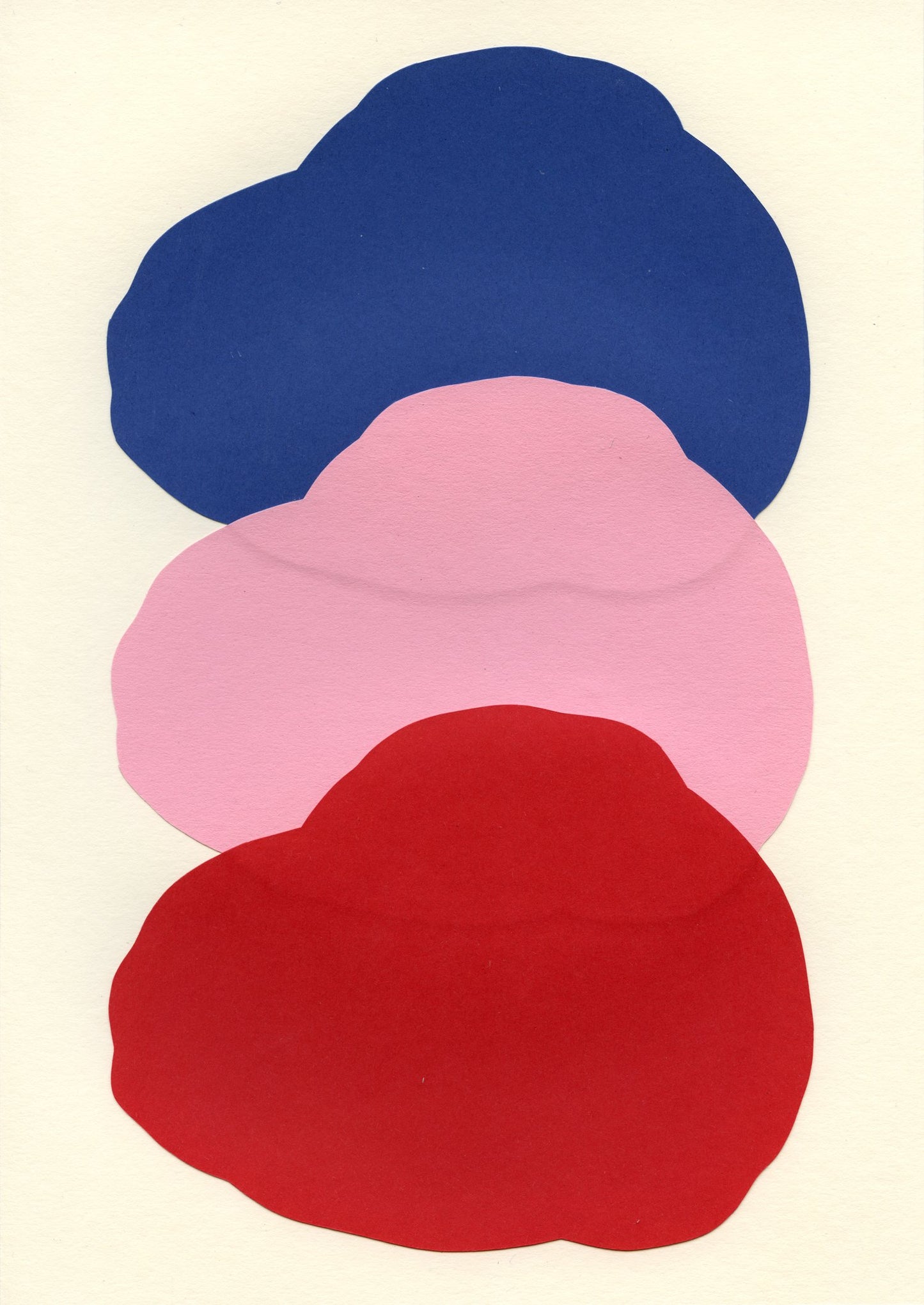 Blue, Pink & Red Form On White