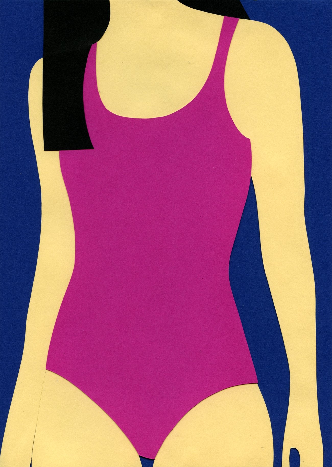 Purple Swimsuit Black Hair