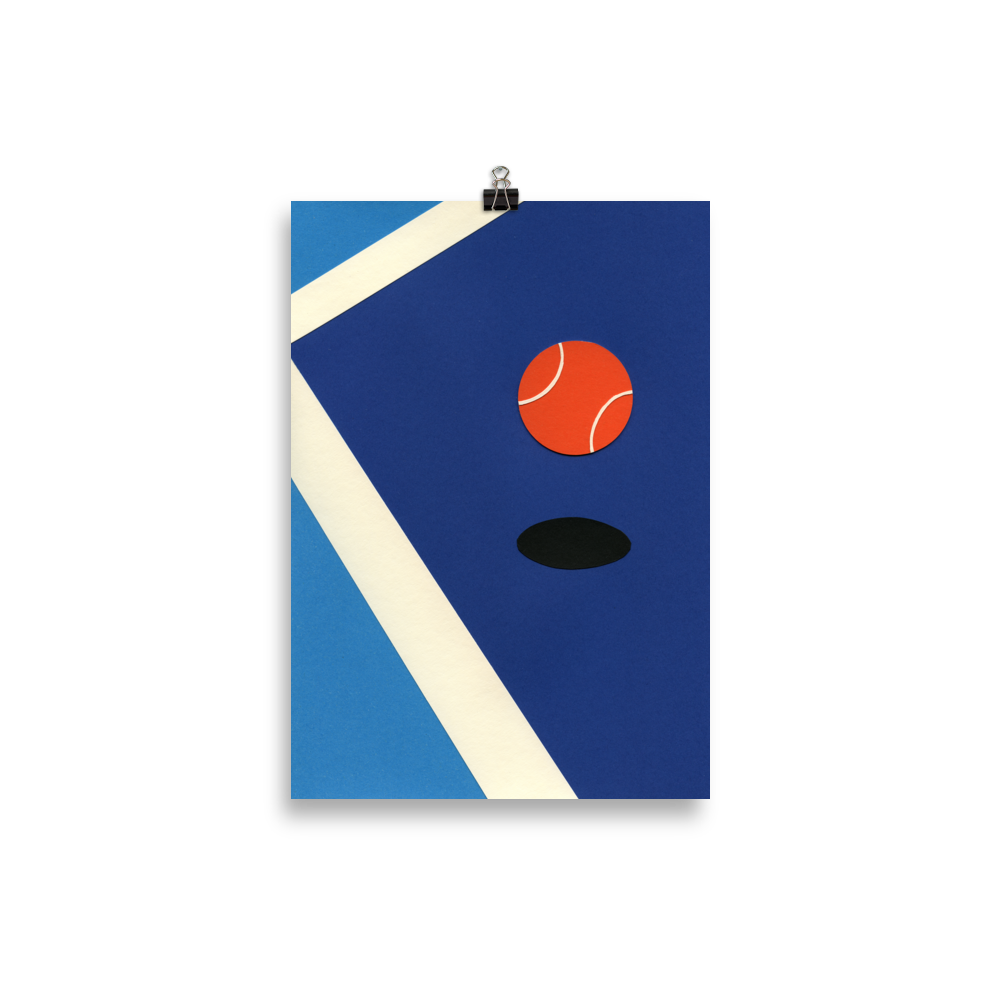 Poster Art Print Illustration – Jumping Tennis Ball