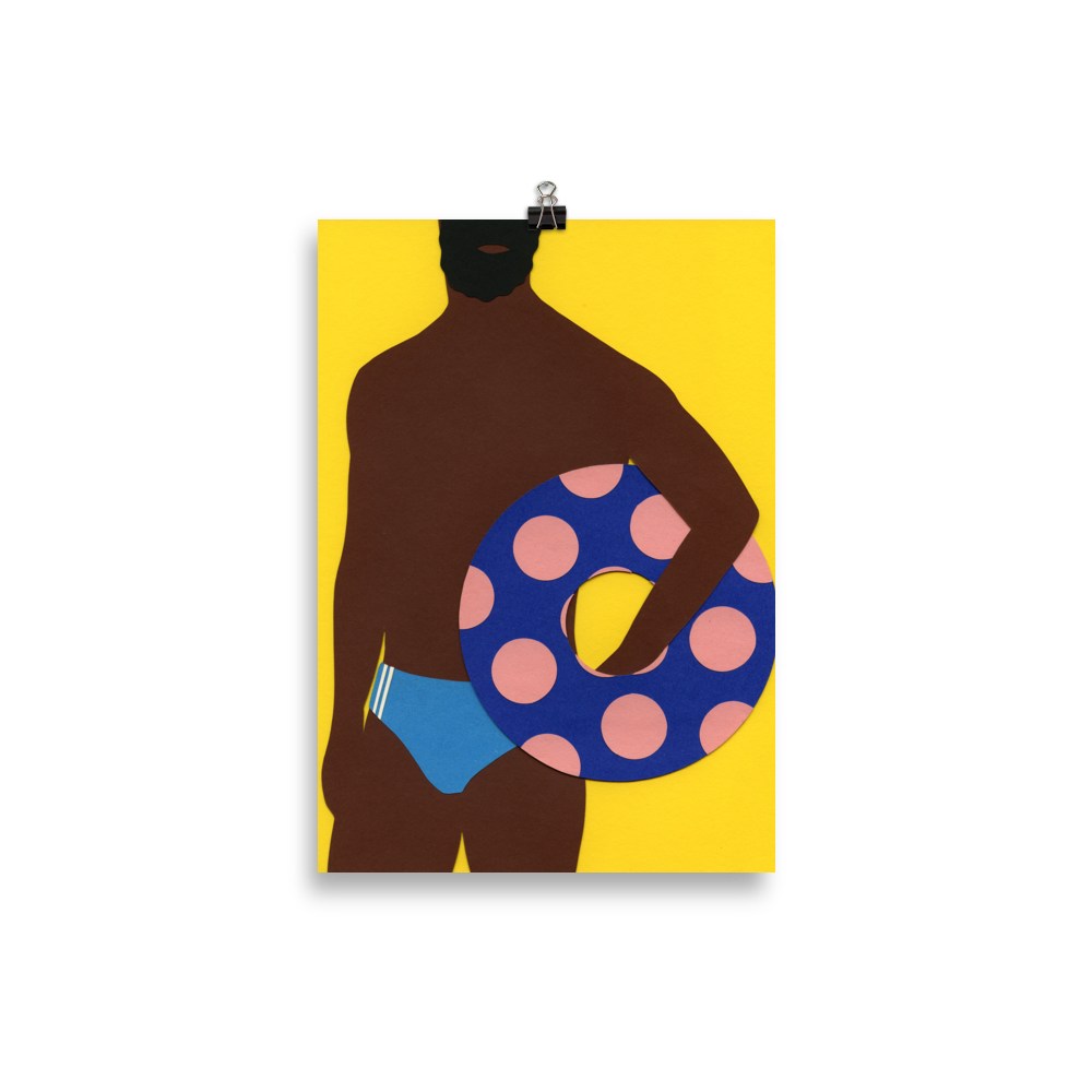 Poster Art Print Illustration - Man On The Beach