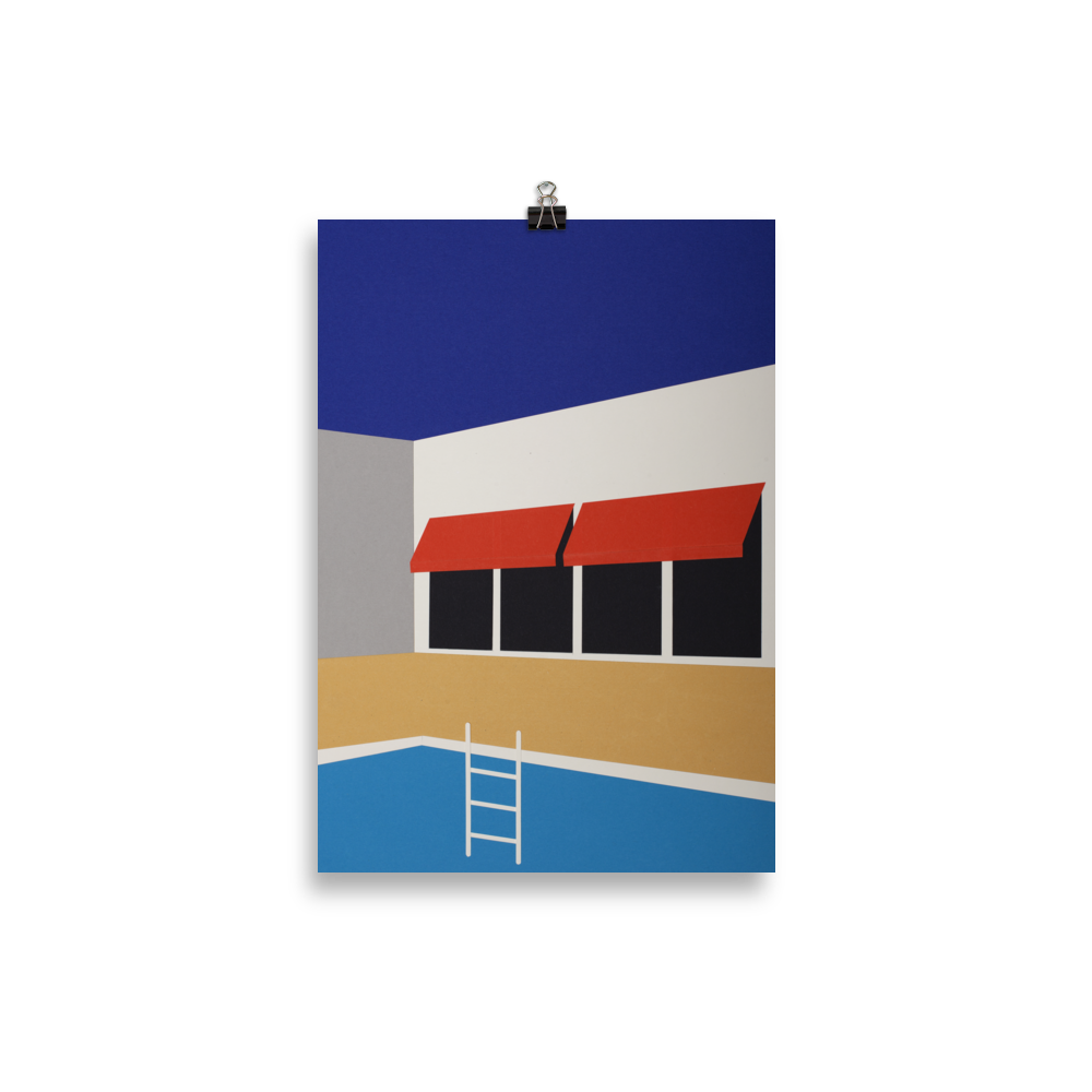 Poster Art Print Illustration – Palm Springs Pool House