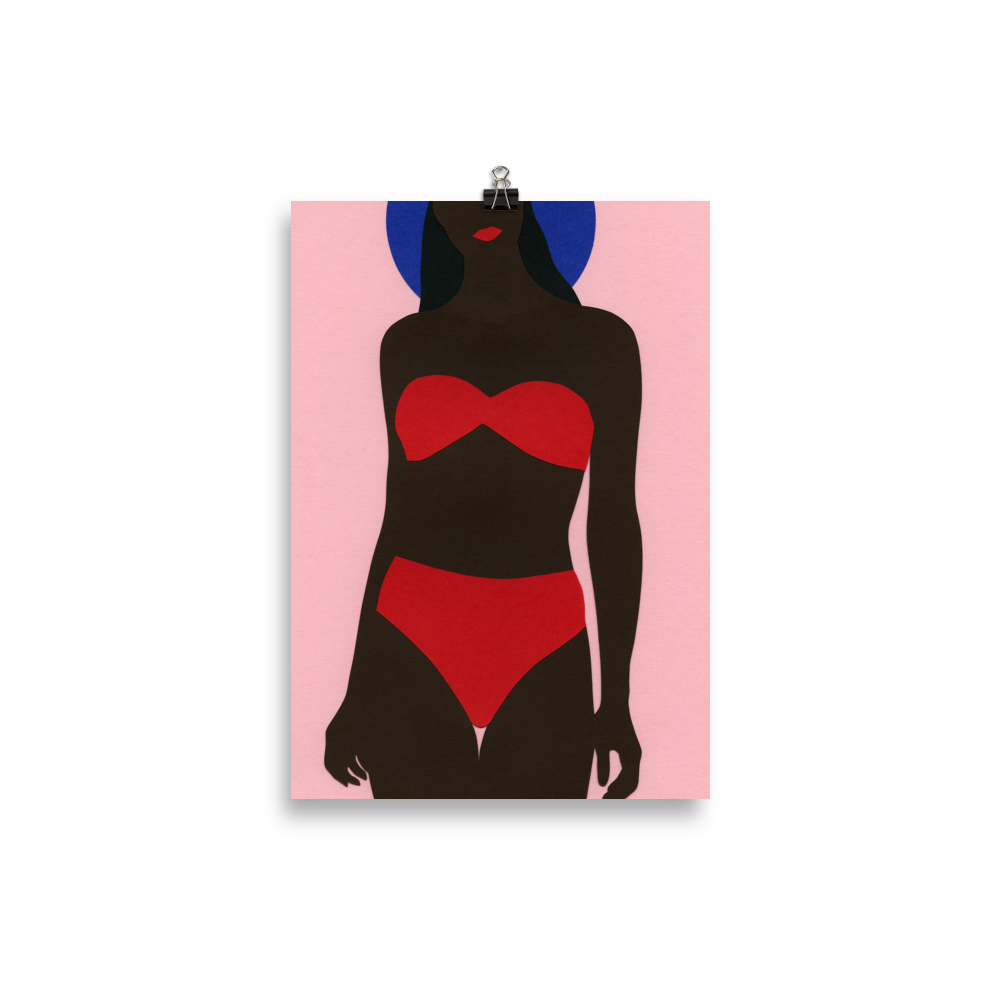 Poster Art Print Illustration - Woman On The Beach