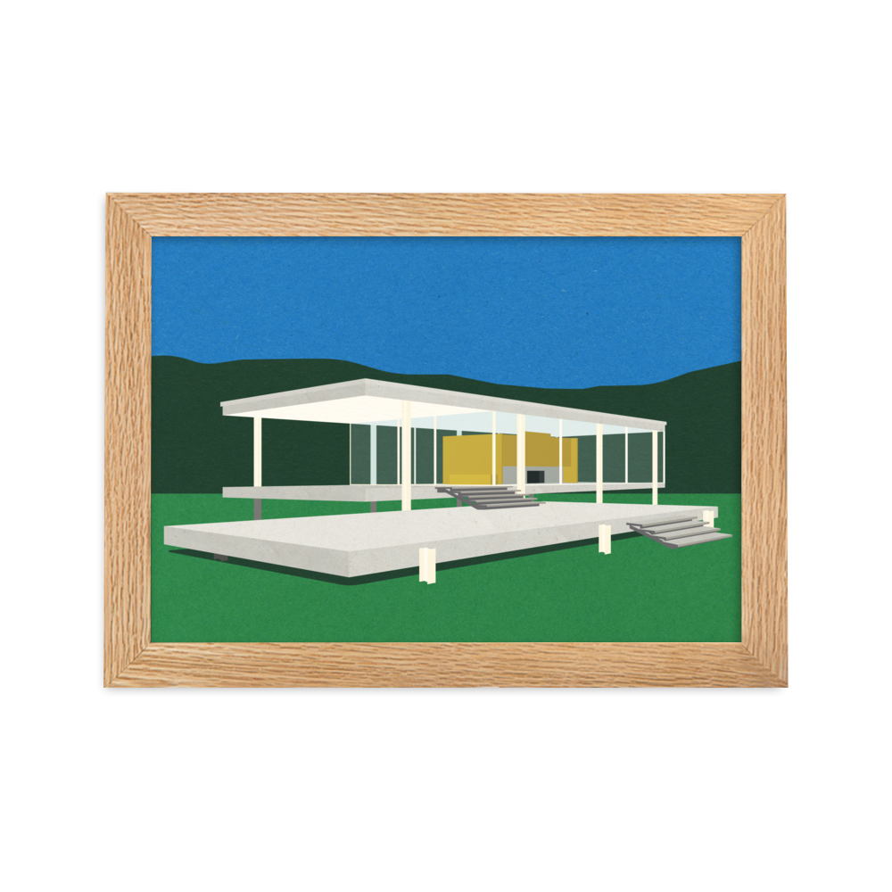 Framed Fine Art Print – Ludwig Mies van der Rohe Farnsworth House