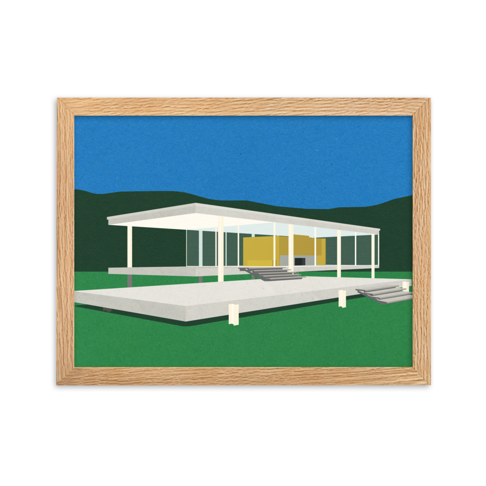 Framed Fine Art Print – Ludwig Mies van der Rohe Farnsworth House