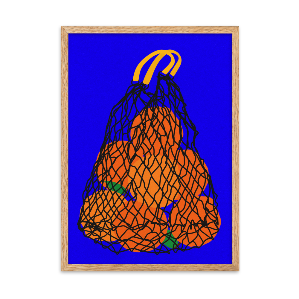 Framed Fine Art Print – Oranges In A Net Bag
