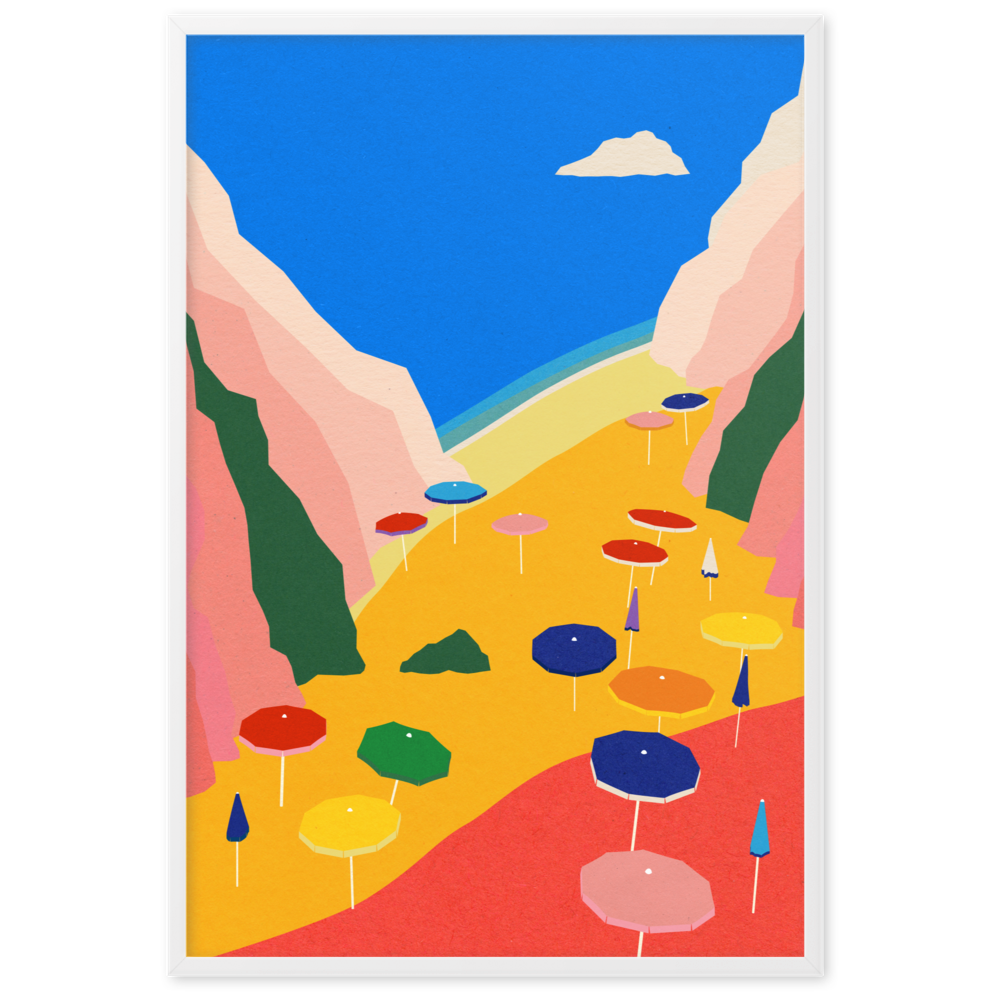 Framed Poster Art Print Illustration – Lido Liguria