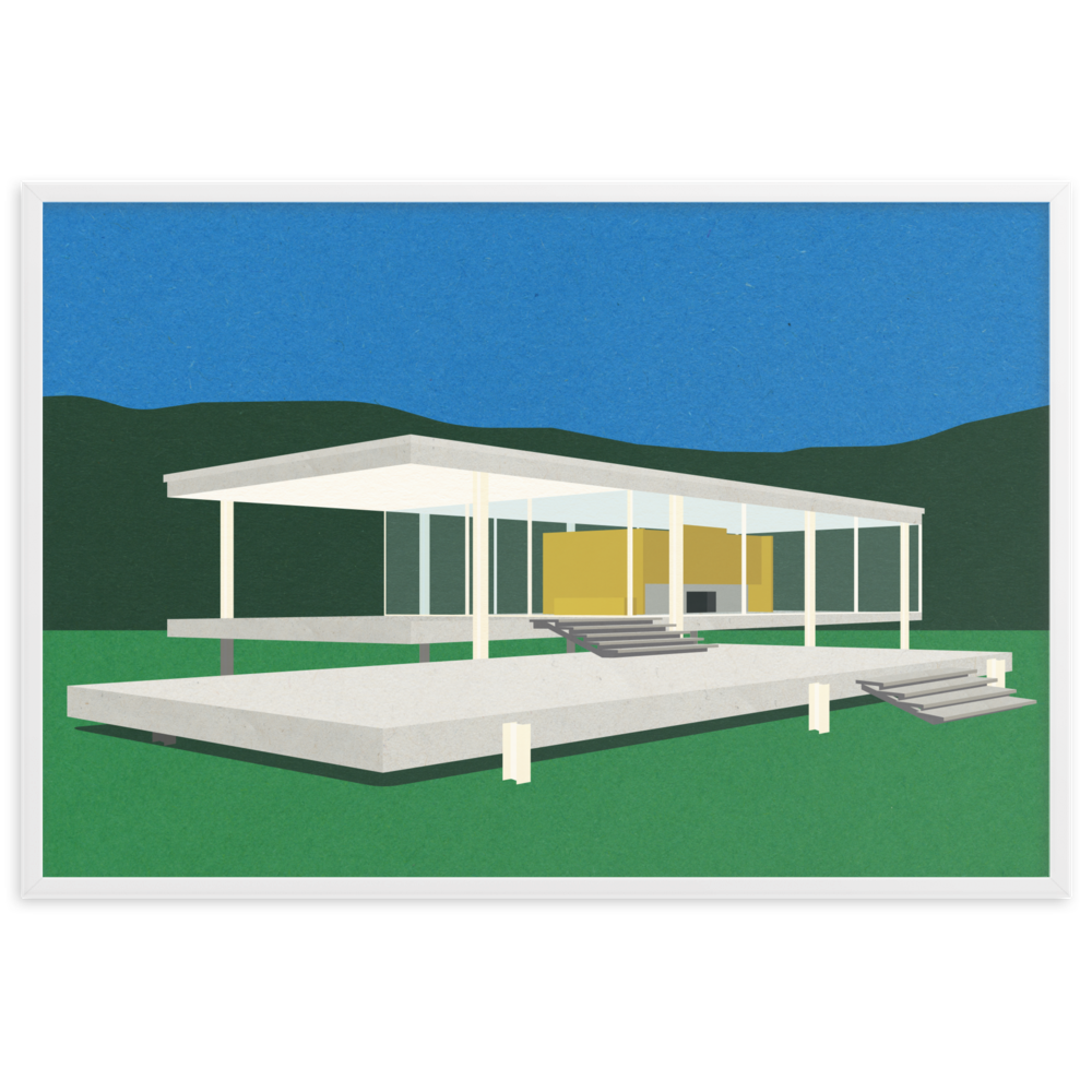 Framed Fine Art Print – Ludwig Mies van der Rohe Farnsworth House