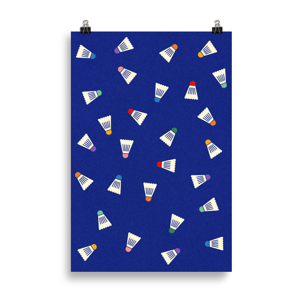 Poster Art Print Illustration – Colored Badminton