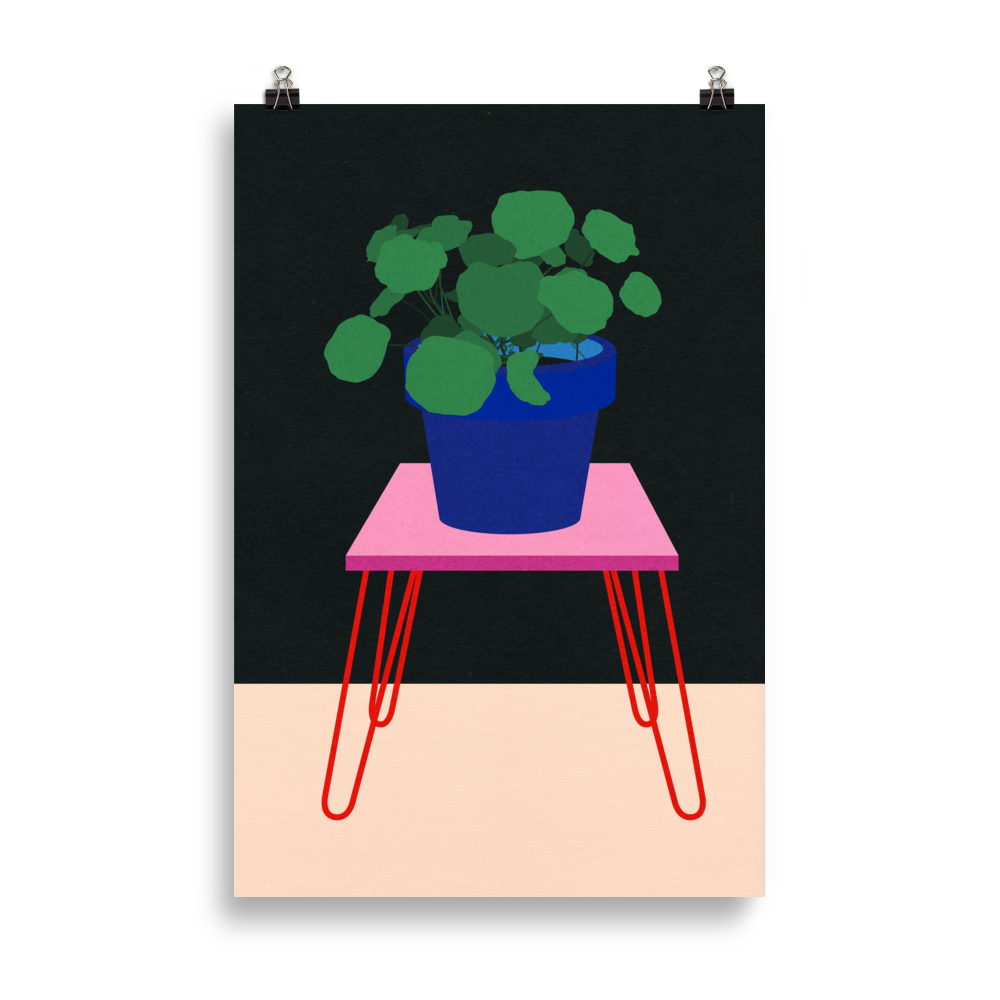 Poster Art Print Illustration – Nasturtium on a table