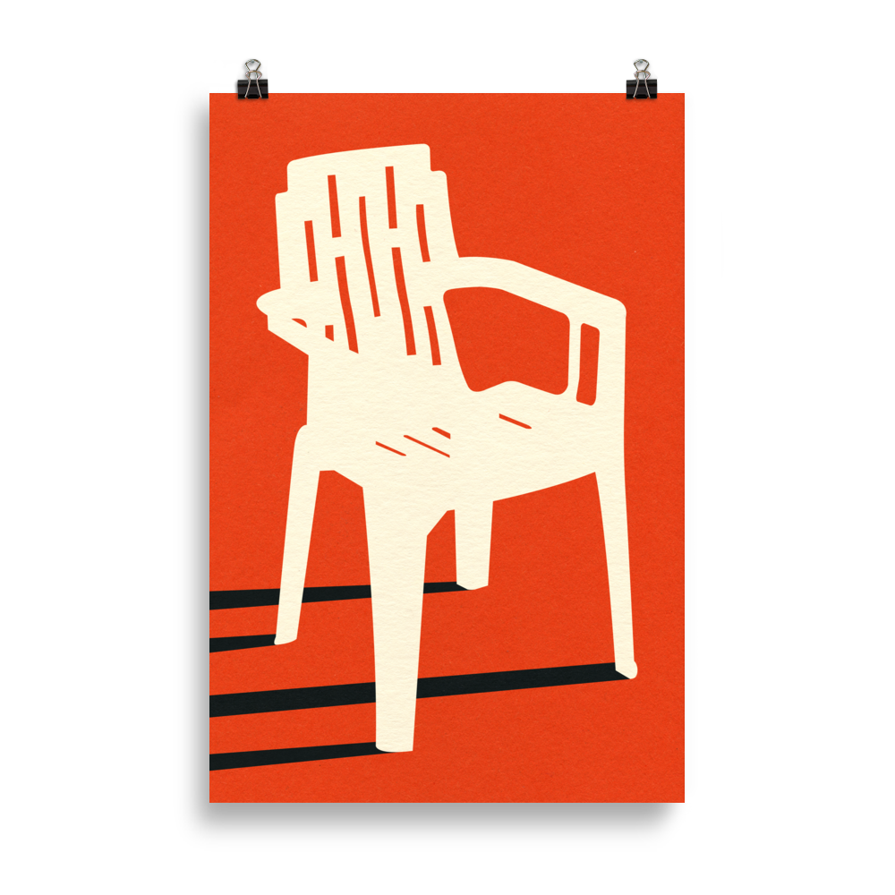 Poster Art Print Illustration – Monobloc Plastic Chair VII