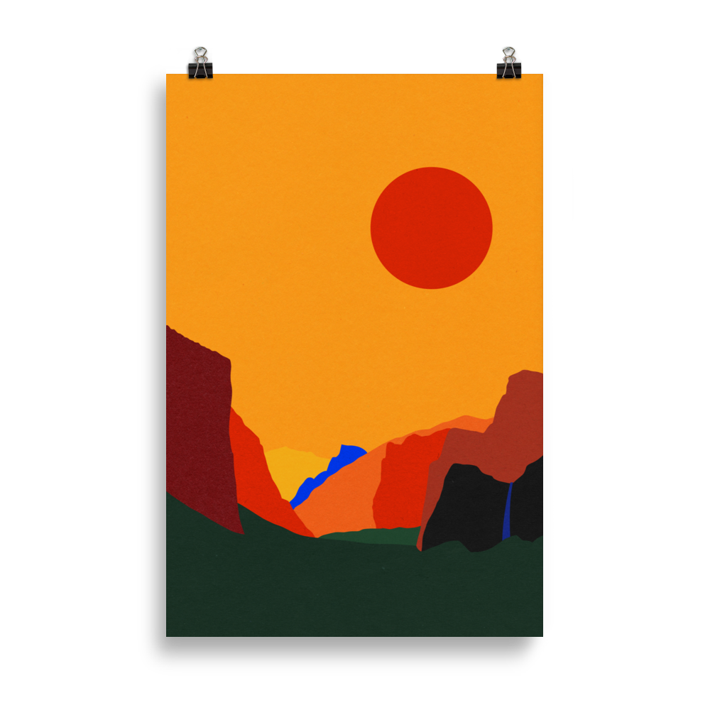 Poster Art Print Illustration – Yosemite Valley 23