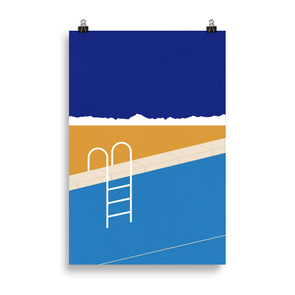 Poster Art Print Illustration - Desert Pool