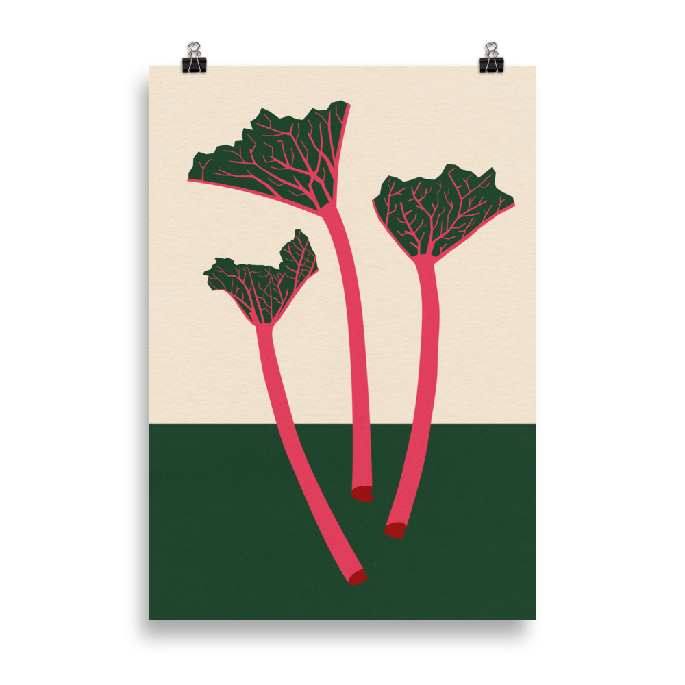 Poster Art Print Illustration – Swedish Garden Rhubarb