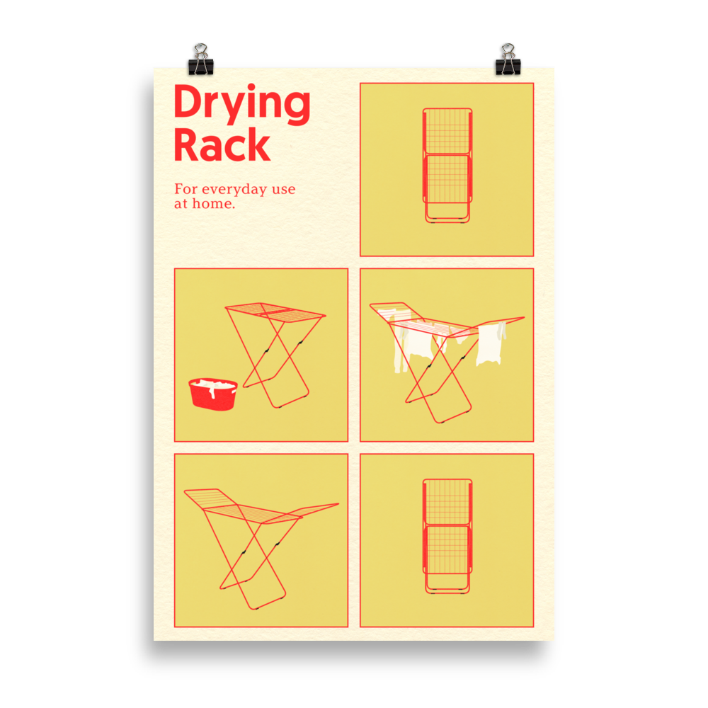 Poster Art Print Illustration – Drying Rack