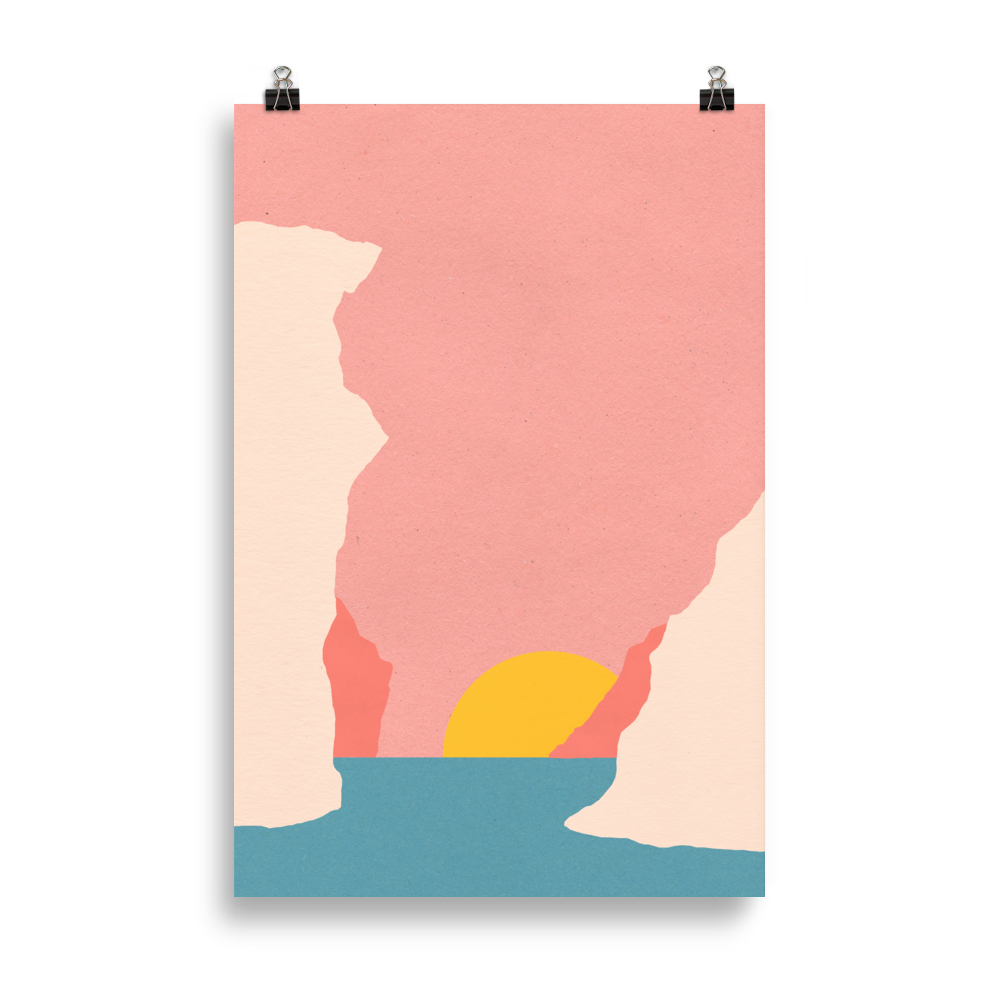 Poster Art Print Illustration – Sunset Of Crete