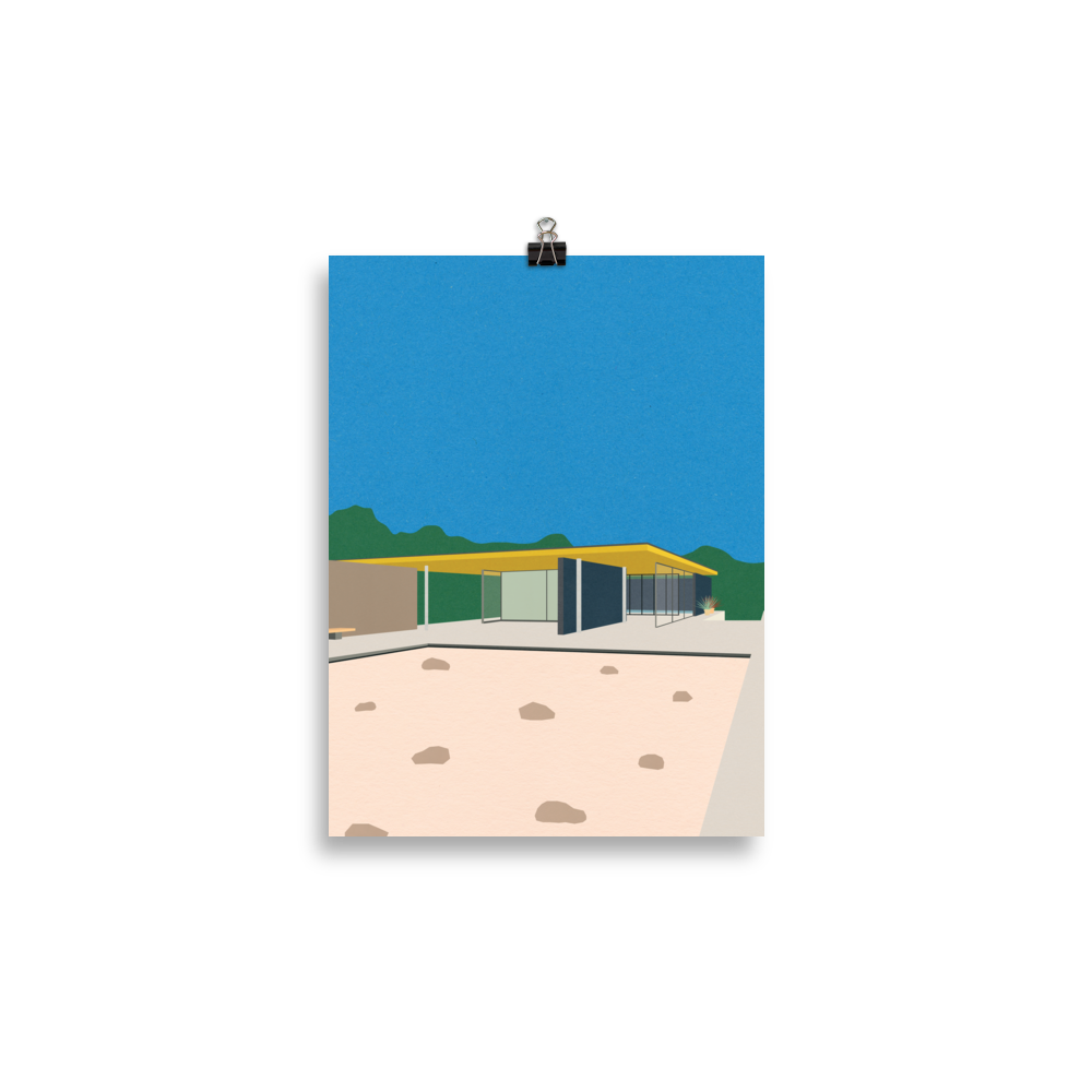 Poster Art Print Illustration – Ludwig Mies van der Rohe Barcelona-Pavillon