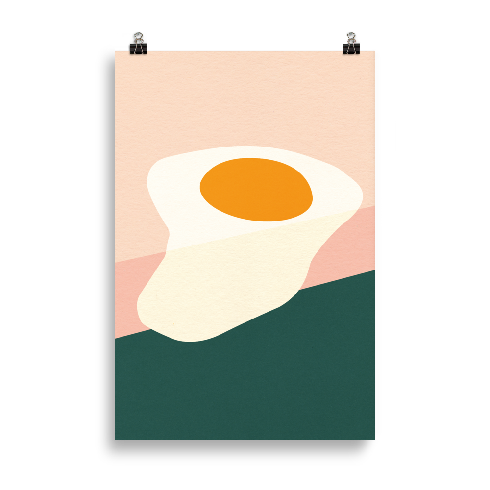Poster Art Print Illustration – Fried Egg On The Edge