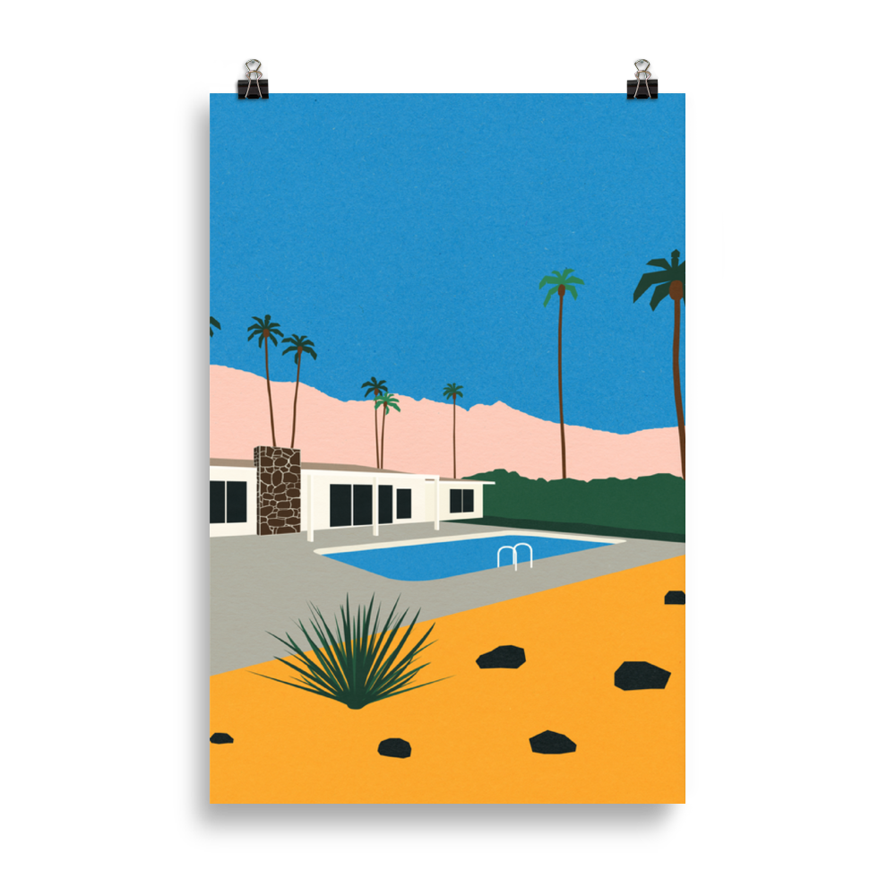Poster Art Print Illustration – Palm Springs Bungalow