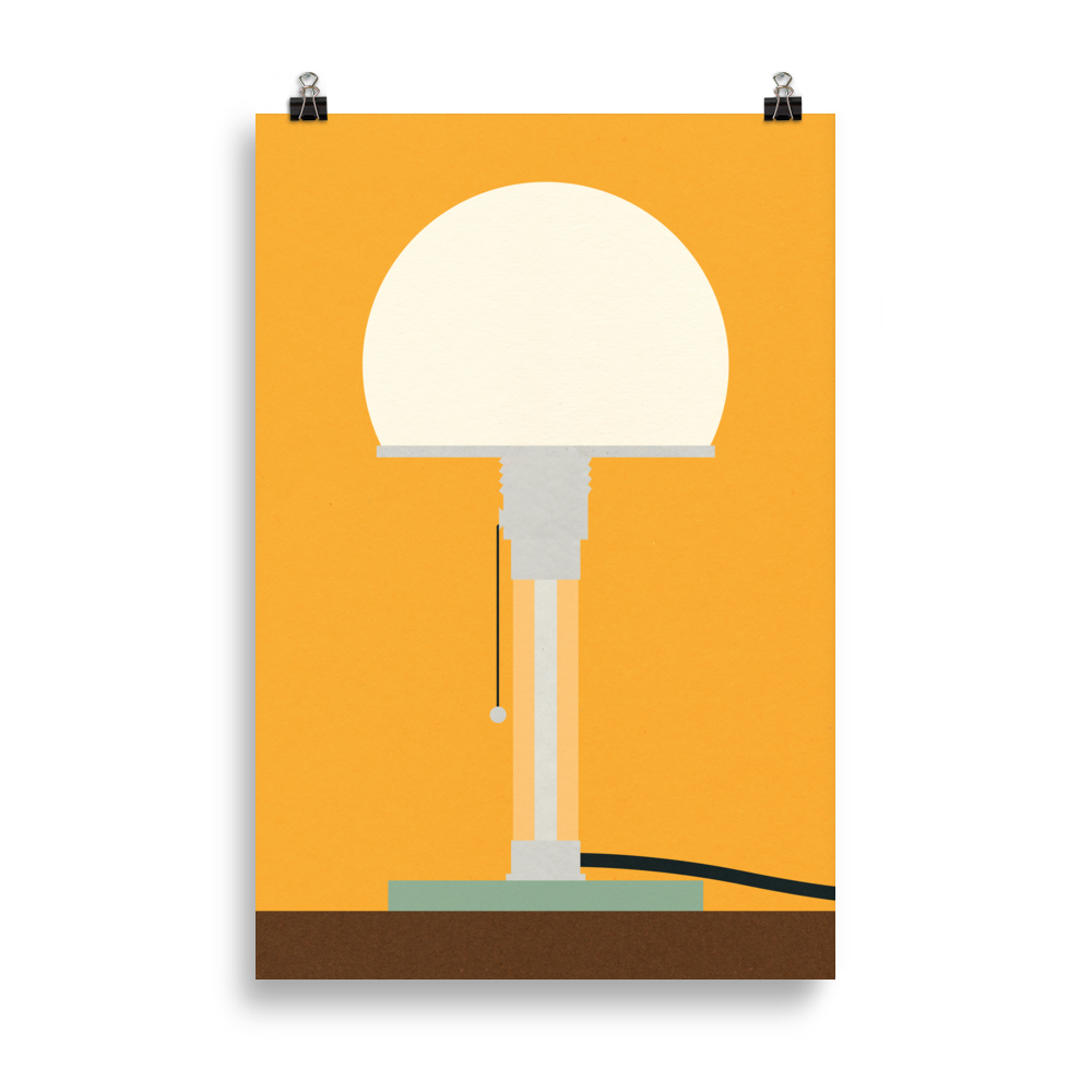 Poster Art Print Illustration – Bauhaus Table Lamp Wagenfeld WG24