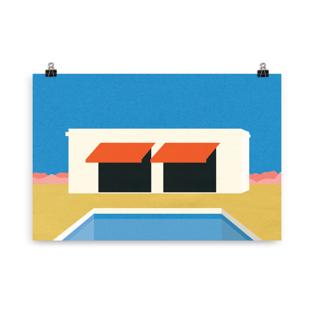 Poster Art Print Illustration – Nevada Pool House