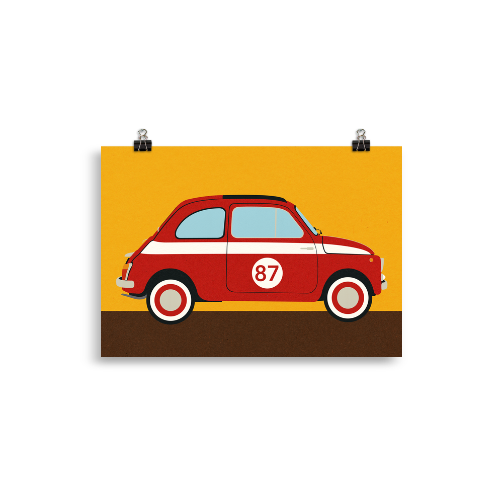 Poster Art Print Illustration – Fiat 500 Nuova Abarth
