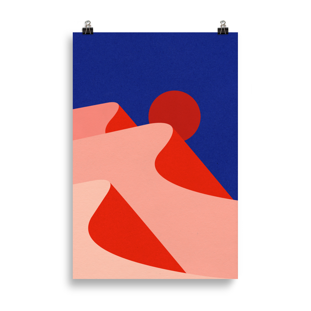 Poster Art Print Illustration – Sunset Desert