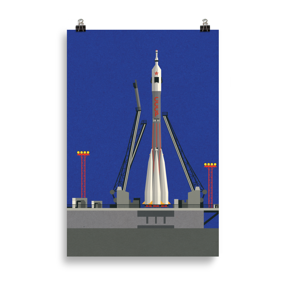 Poster Art Print Illustration – Sojus-U 31 Baikonur