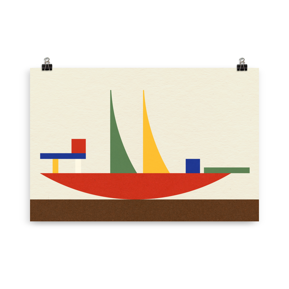 Poster Art Print Illustration – Bauhaus Bauspiel Toy Alma Buscher