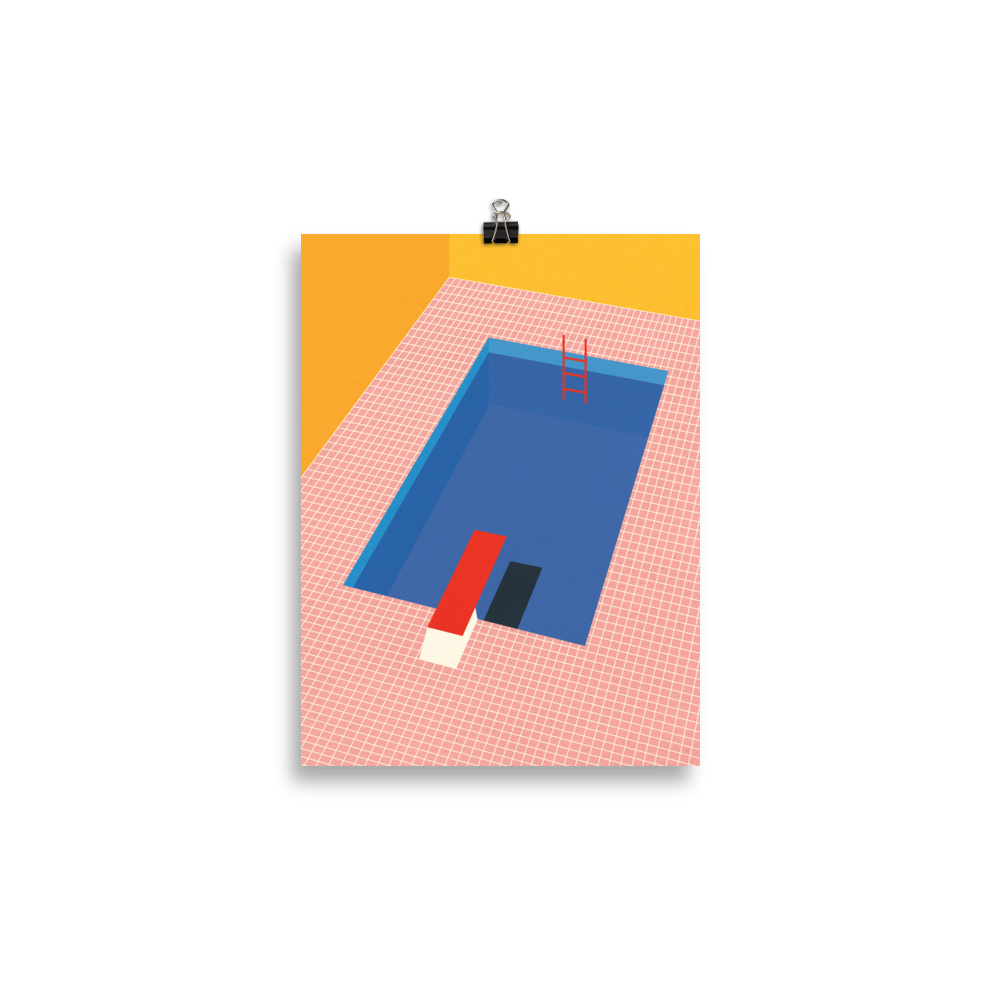 Poster Art Print Illustration – Backyard Pool