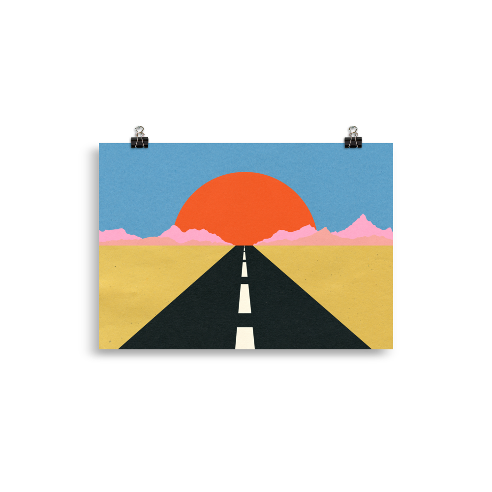 Poster Art Print Illustration – Road To Sun