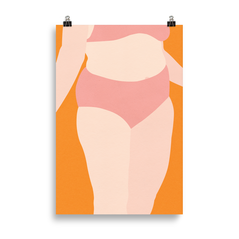 Poster Art Print Illustration – Woman With Pink Underwear