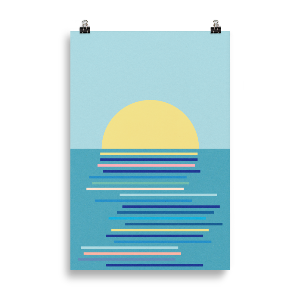 Poster Art Print Illustration – Sunrise in Ahrenshoop