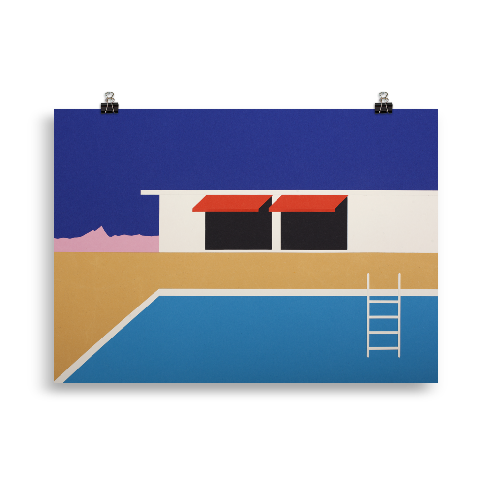 Poster Art Print Illustration – Palm Springs Pool House II